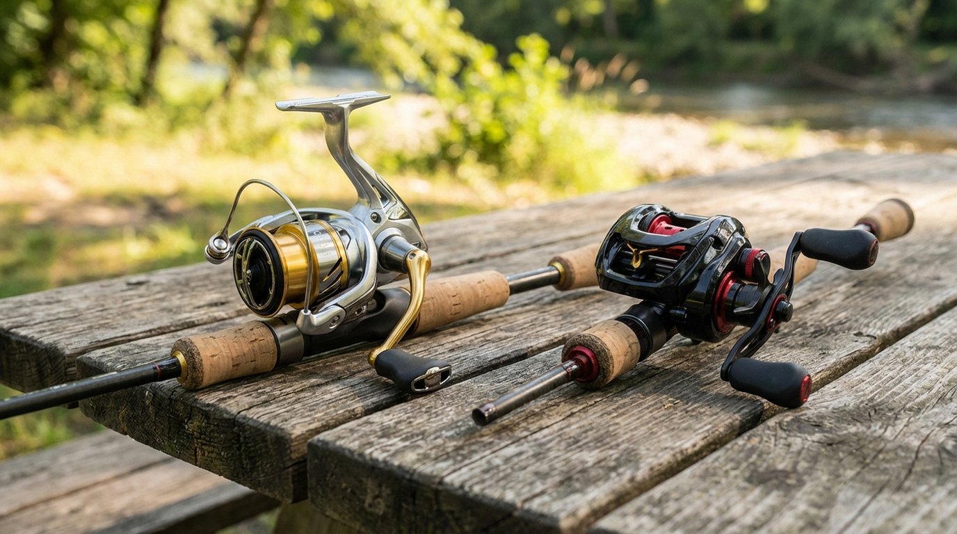 Stationärrolle und Baitcastrolle nebeneinander – Vergleich der beiden wichtigsten Rollentypen fürs Spinnfischen