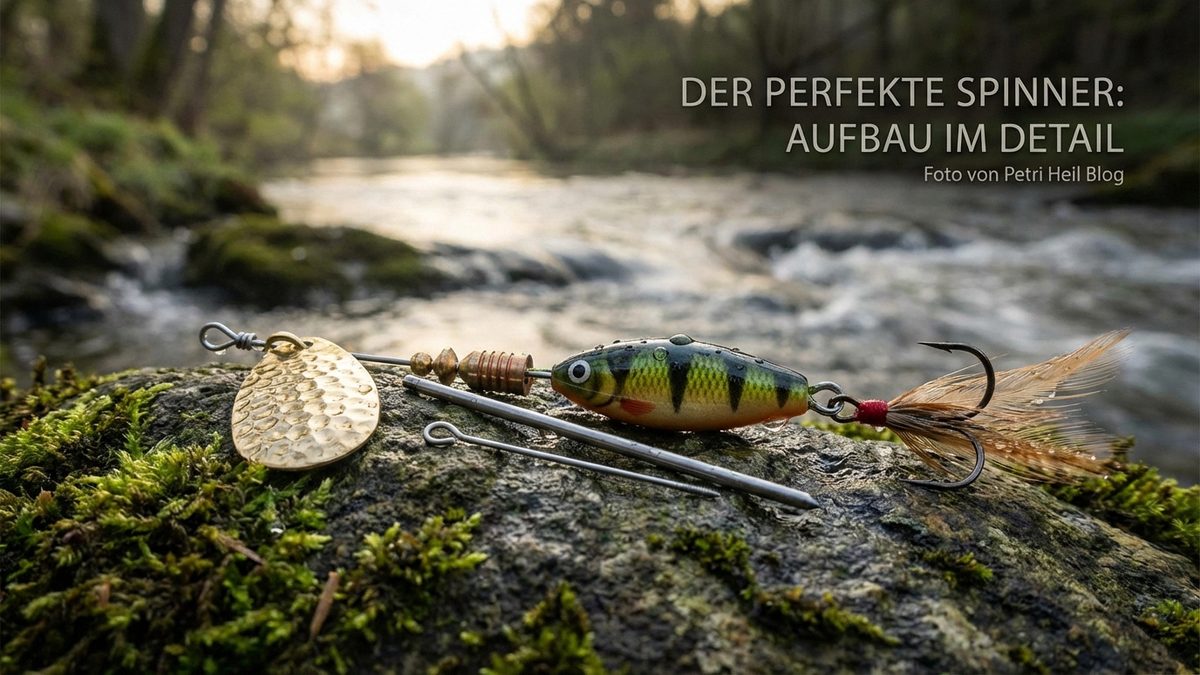 Aufbau eines Spinners: Blatt, Bügel, Achse, Körper und Drilling im Detail