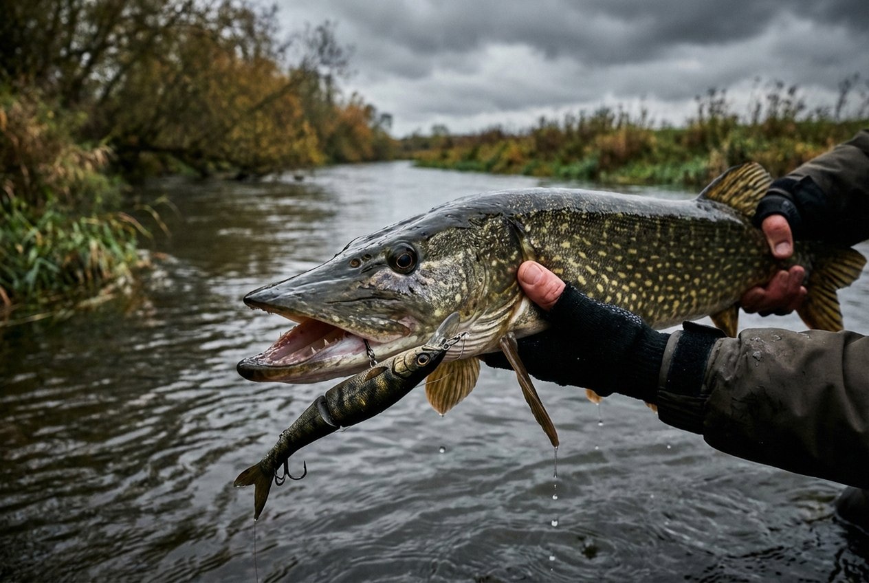 Hecht von 85 cm auf Savage Gear Jerkster gefangen am Beetzsee