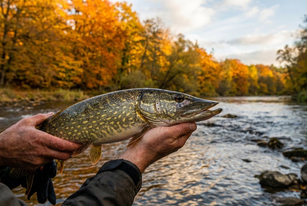 Großer Hecht aus der Havel, gefangen auf Jerkbait im Herbst