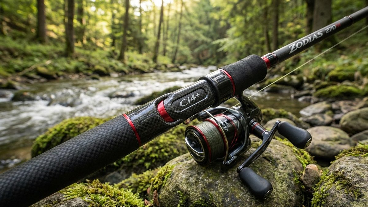 Shimano Zodias 270M Detailansicht mit CI4+ Rollenhalter