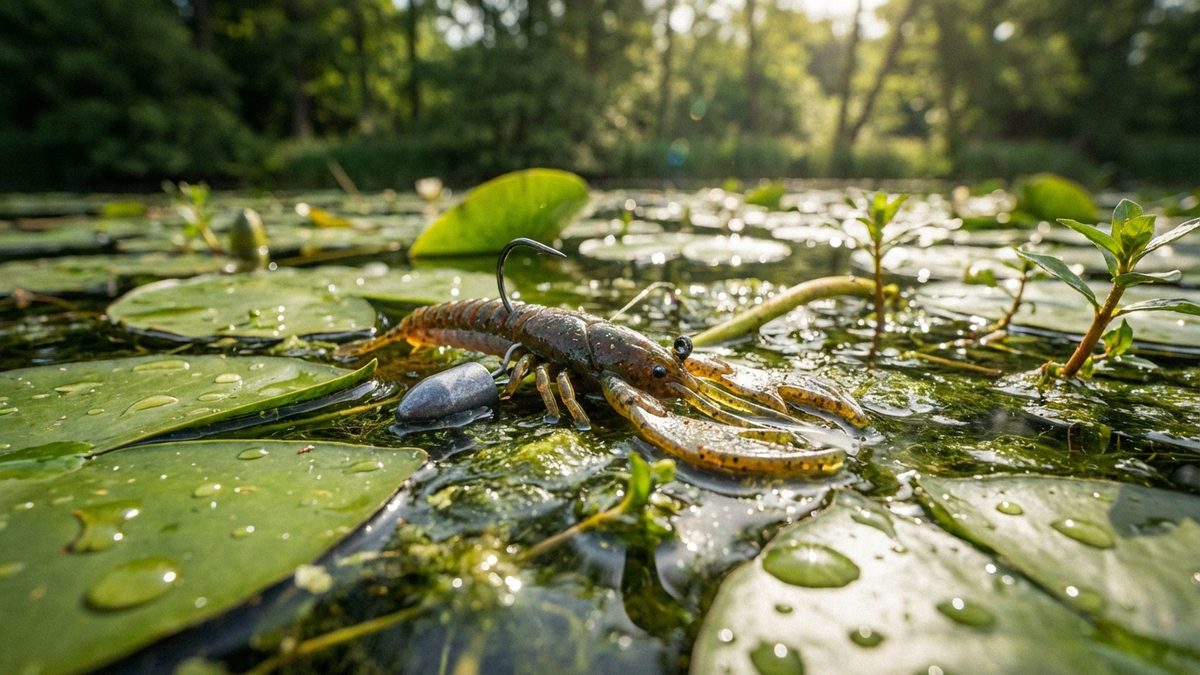 Texas Rig Einsatz zwischen Seerosen an der Havel