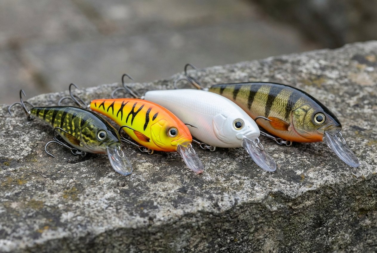 Drei große Wobbler für Hecht im Größenvergleich: 12 cm, 15 cm und 18 cm