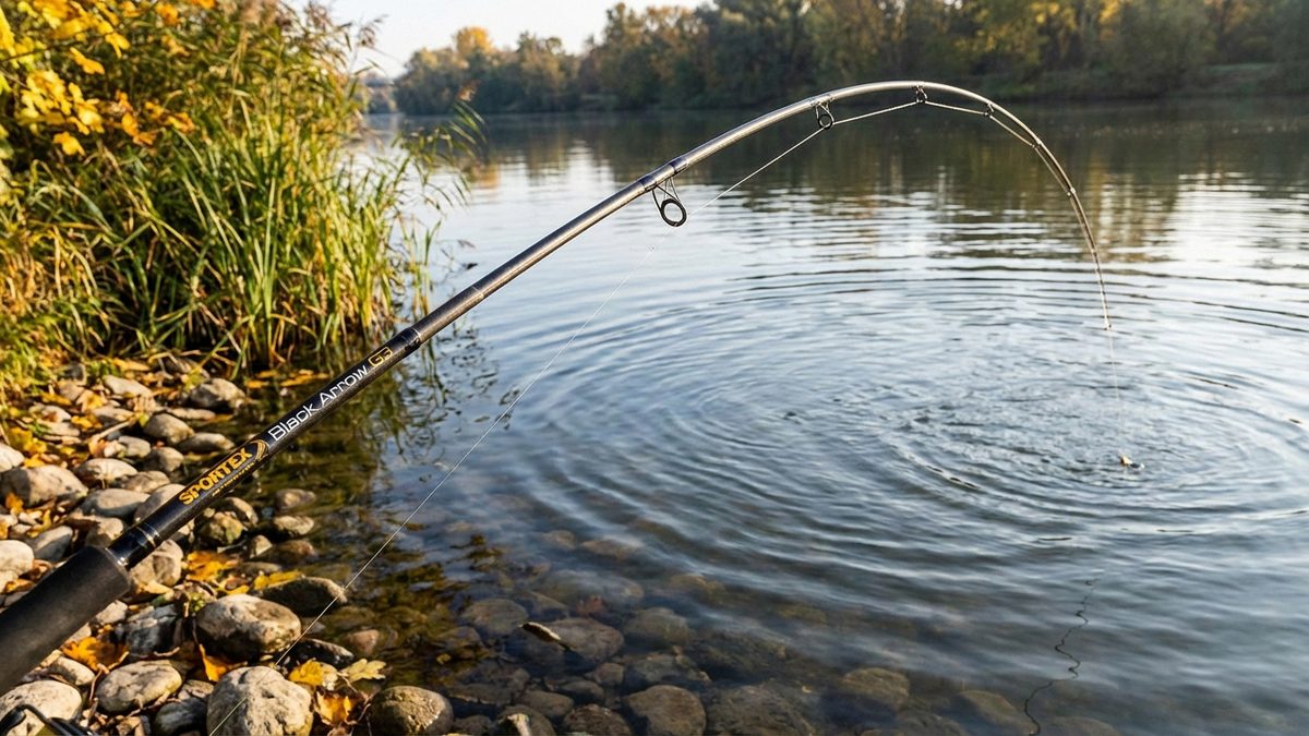 Spitzenaktion einer Fast-Action-Zanderrute unter Last